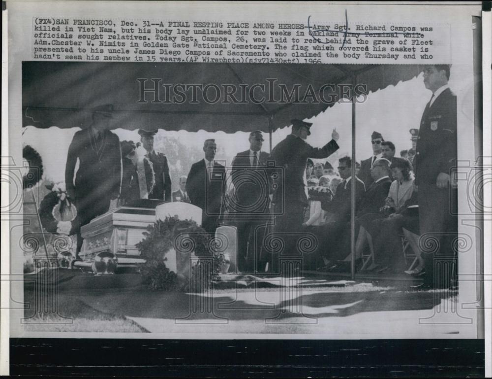 1966 Press Photo Funeral of Army Sgt Richard Campos - RSL70055 - Historic Images