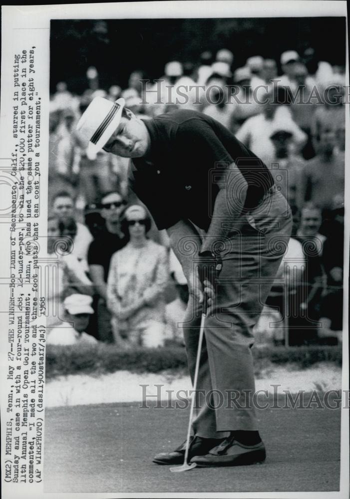 1968 Press Photo Golfer Bob Lunn Competes In Memphis Open Tournament - RSL55735 - Historic Images