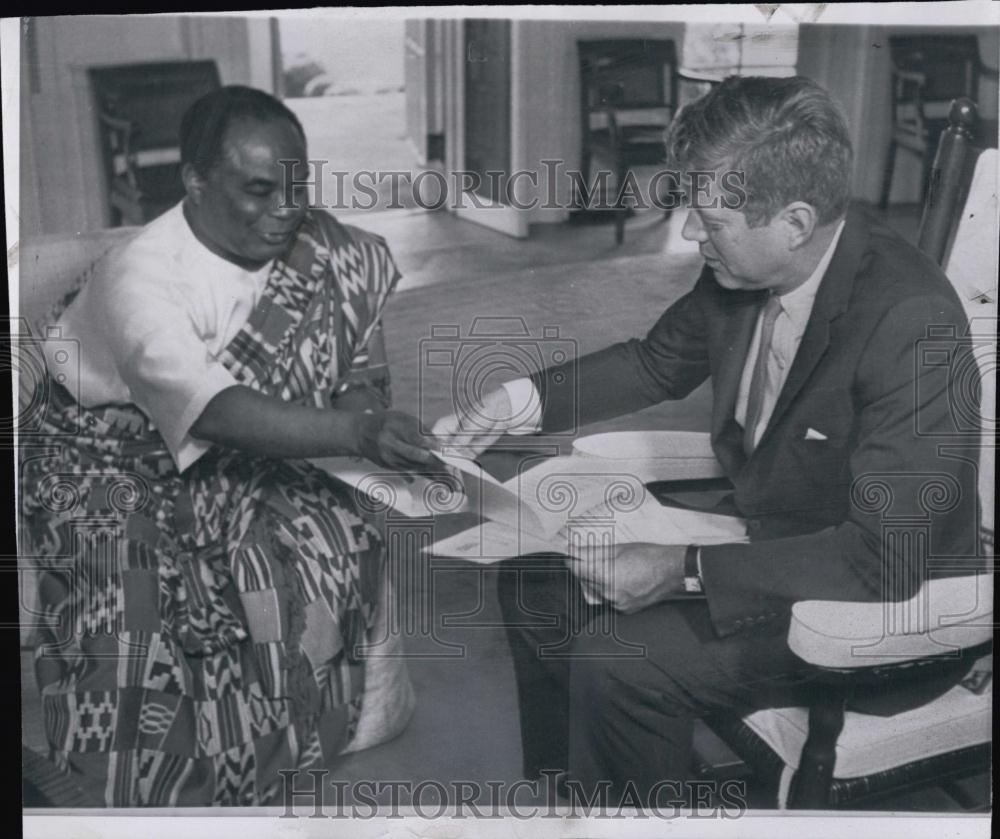 1963 Press Photo Miguel Augustus Ribeiro, Ghana, John F Kennedy - RSL53175 - Historic Images