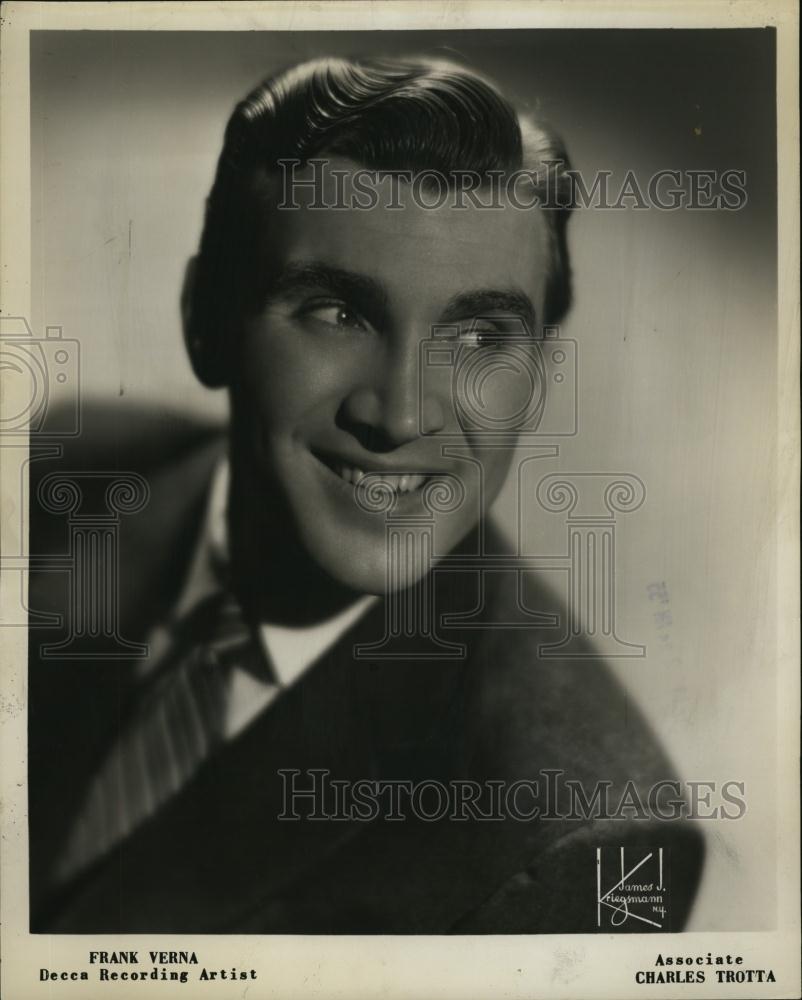 1955 Press Photo Singer Frank Verna - RSL49131 - Historic Images