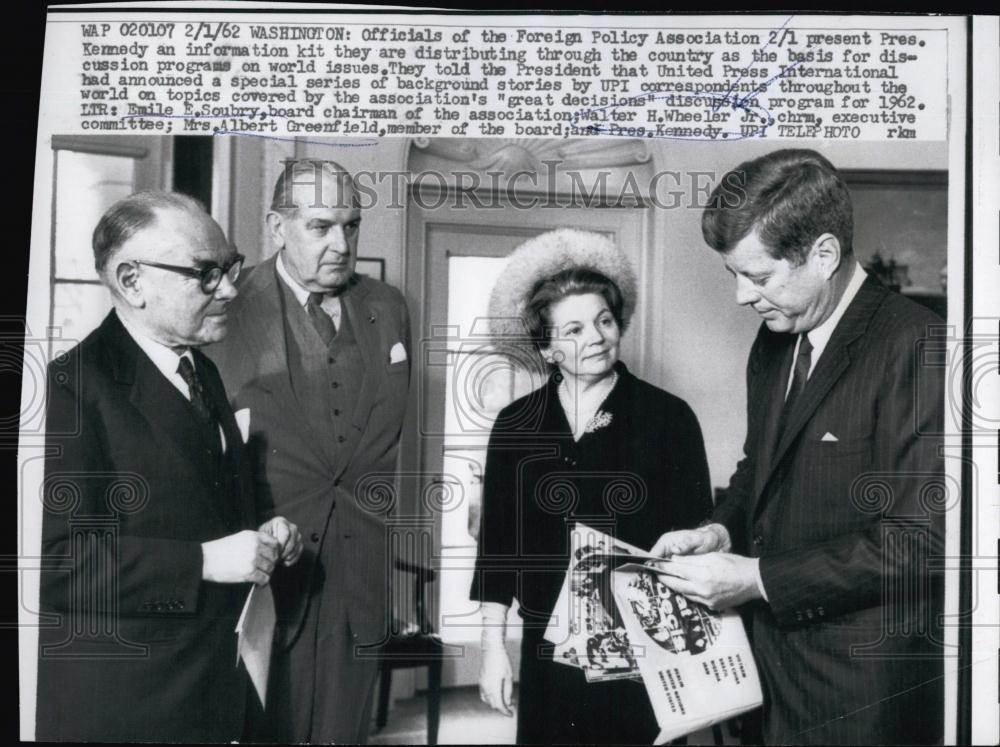 1962 Press Photo President Kennedy Foreign Policy Association Walter Wheeler - Historic Images