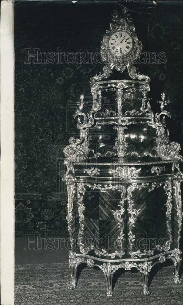 1979 Press Photo Louis 15th Veneered Satin Wood Display London Gallery - Historic Images