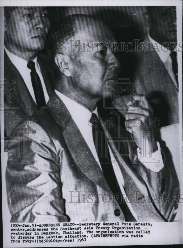 1961 Press Photo Secretary Pote Sarasin Asia Treaty Organization Thailand - Historic Images