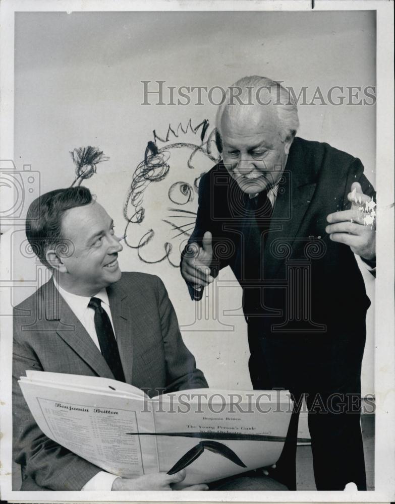 1967 Press Photo Hugh Downs, A Fielder &quot;A Boston Pops Concert for Youngsters&quot; - Historic Images