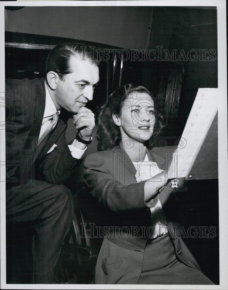 Press Photo Jane Froman, Singer, Percy Faith, Composer, Conductor, Bandleader - Historic Images