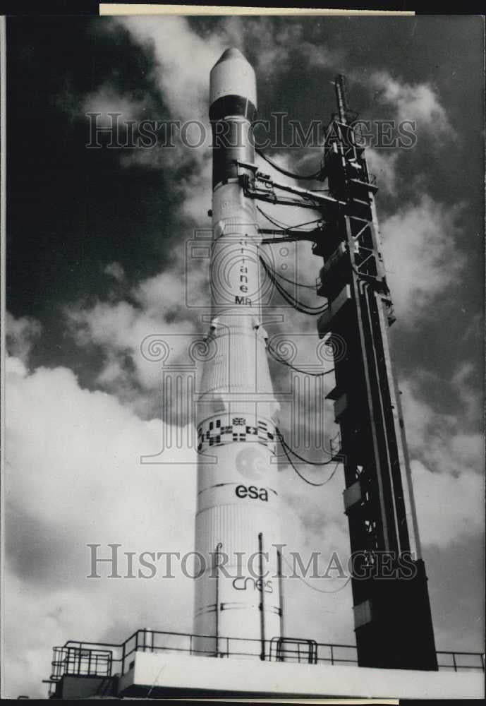 Press Photo The Fusee Ariane pre-launch. - Historic Images