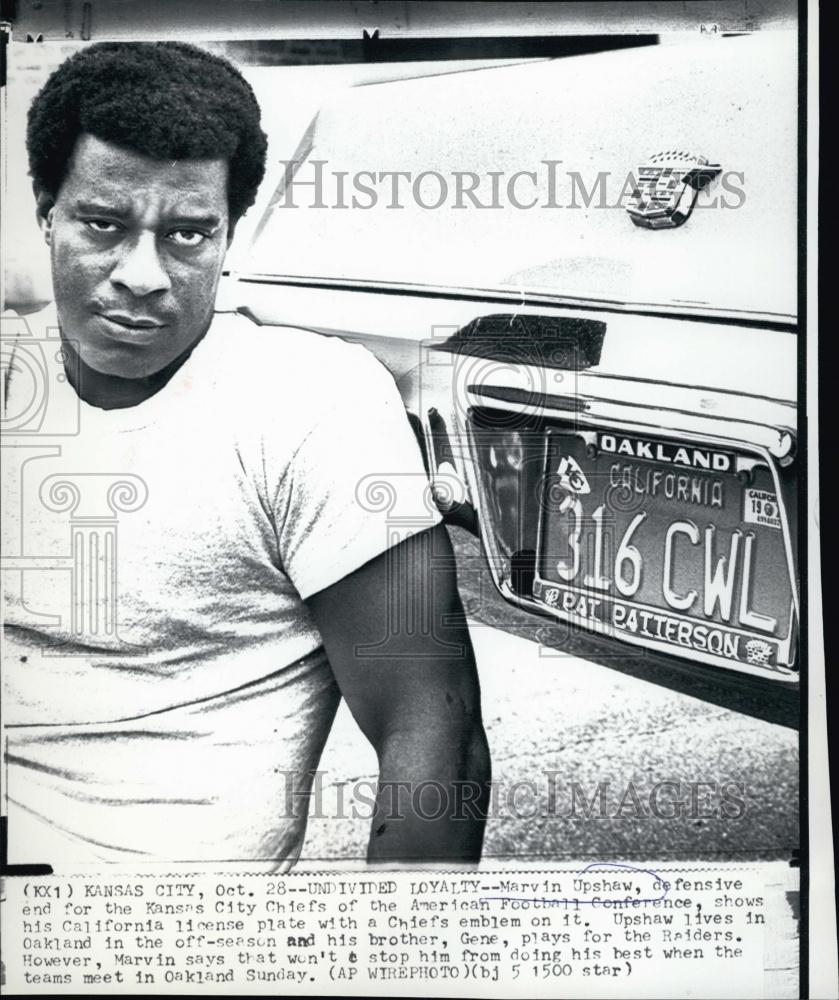 1971 Press Photo Marvin Upshaw Defensive end Kansas City Chiefs - RSL55745 - Historic Images