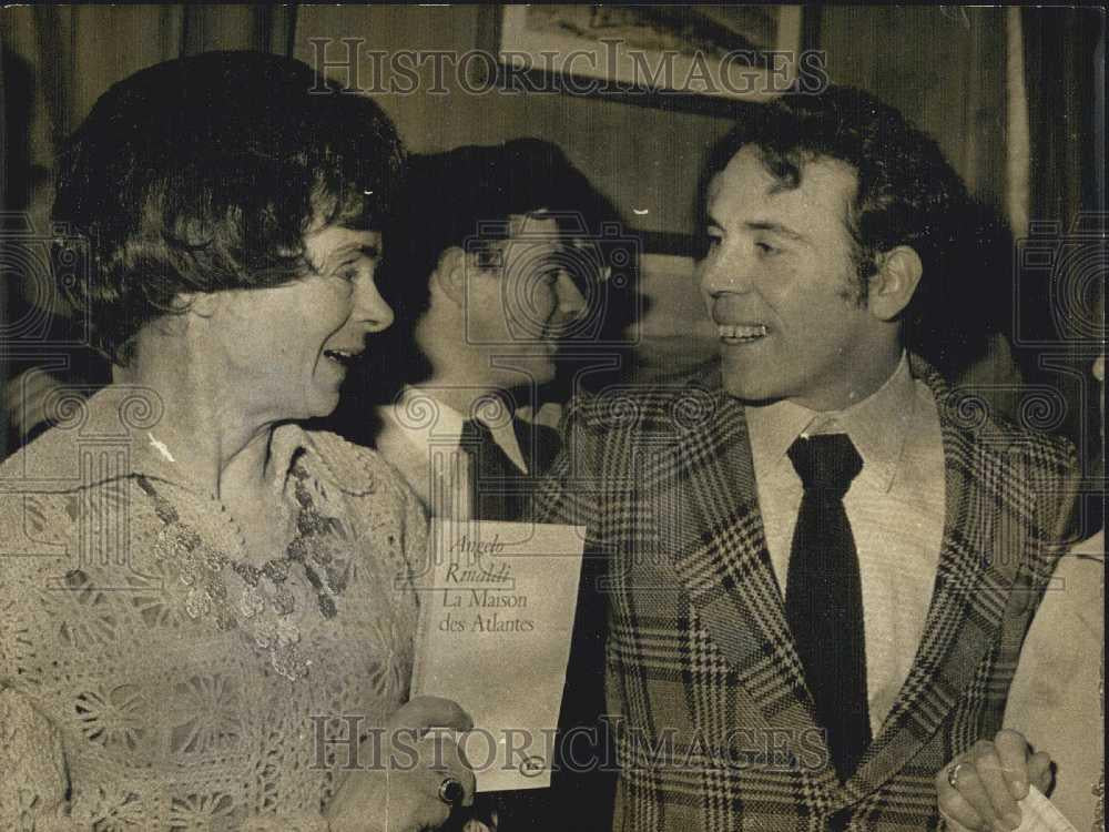 1971 Press Photo Madame Zoe Oldenbough &amp; Angelo Renaldi at premier of &quot;Femina&quot; - Historic Images