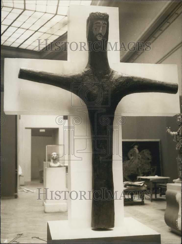 1962 Press Photo Sacred art cross of Mexico on exhibition in Paris - Historic Images