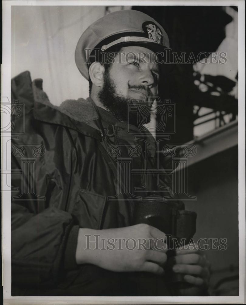 1957 Press Photo Lieutenant Joseph R Morgan of USN, USS Glacier - RSL48171 - Historic Images