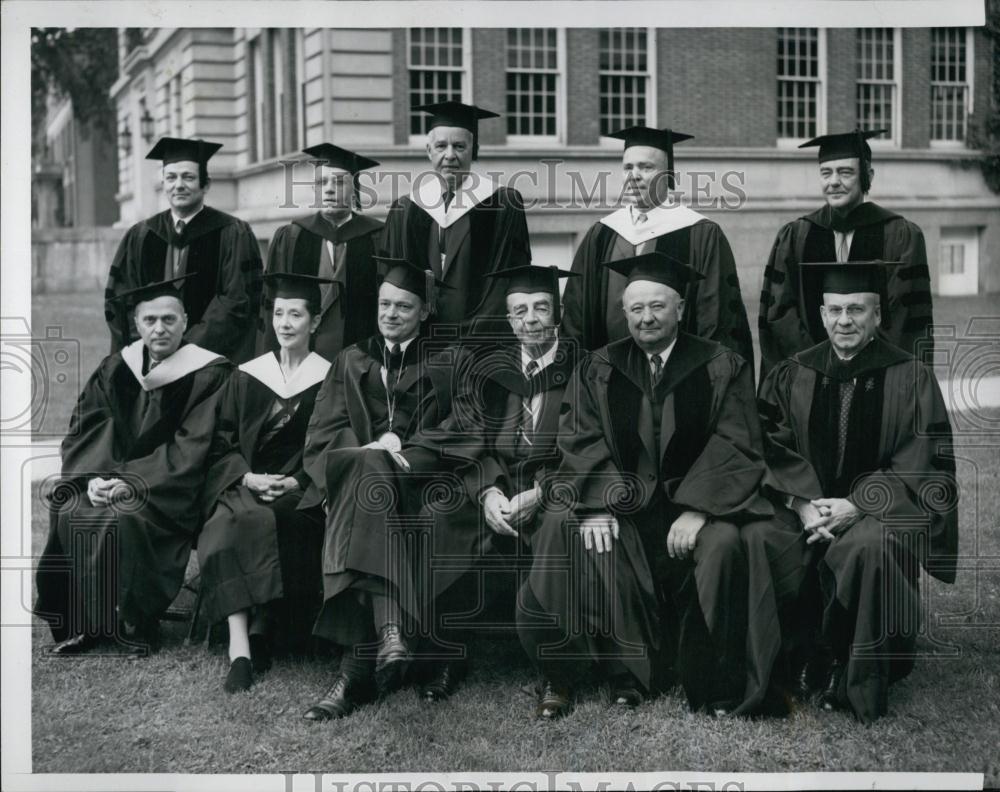 1954 Press Photo Honorary Degrees Recipients w/ Pres Dickey; George Wheland - Historic Images