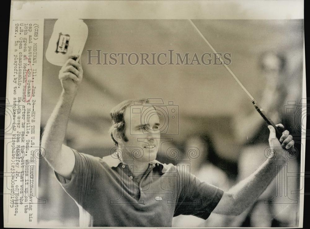 1975 Press Photo US Open Champion Lou Graham at Medinah as he wins the Us Open - Historic Images