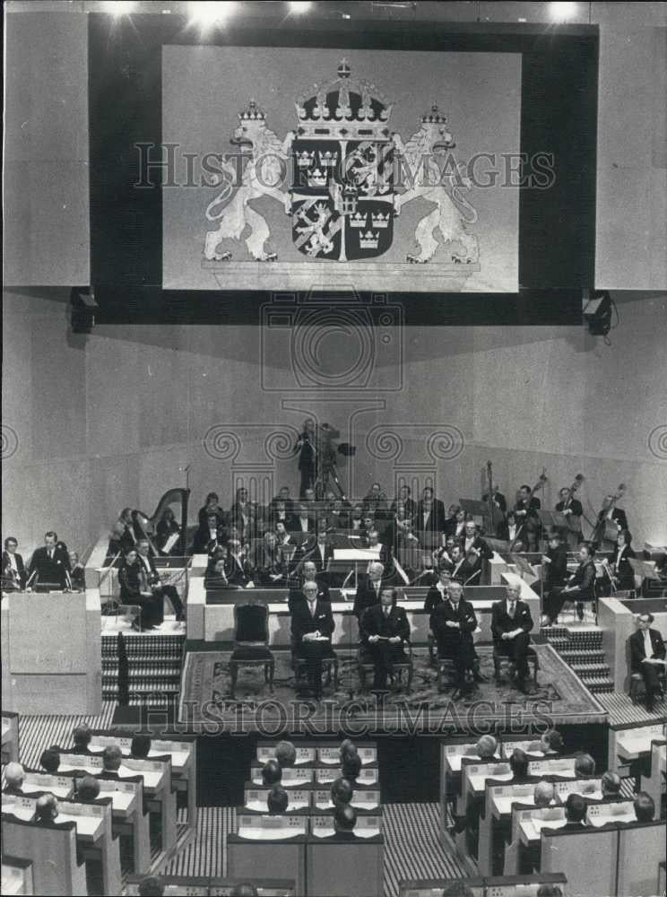 1975 Press Photo Opening Swedish Parliament King Carl Gustav Prince President - Historic Images