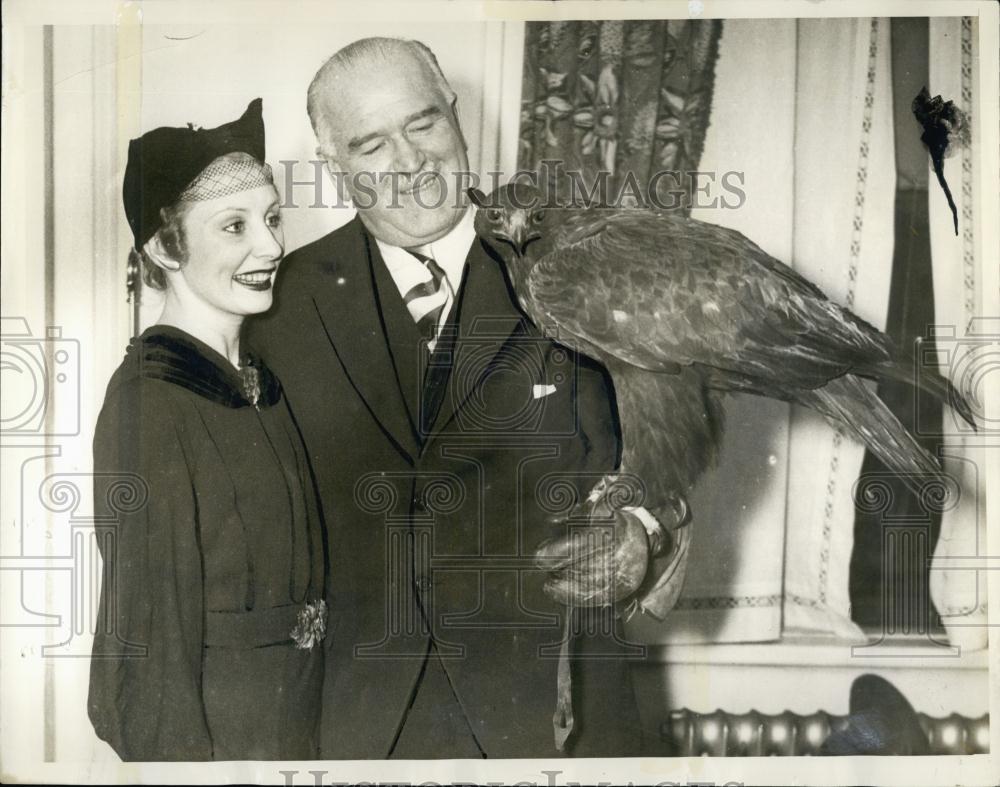 1936 Press Photo Mr Ramshow With Trainer WR Knight & Miss Franklin Crawford - Historic Images