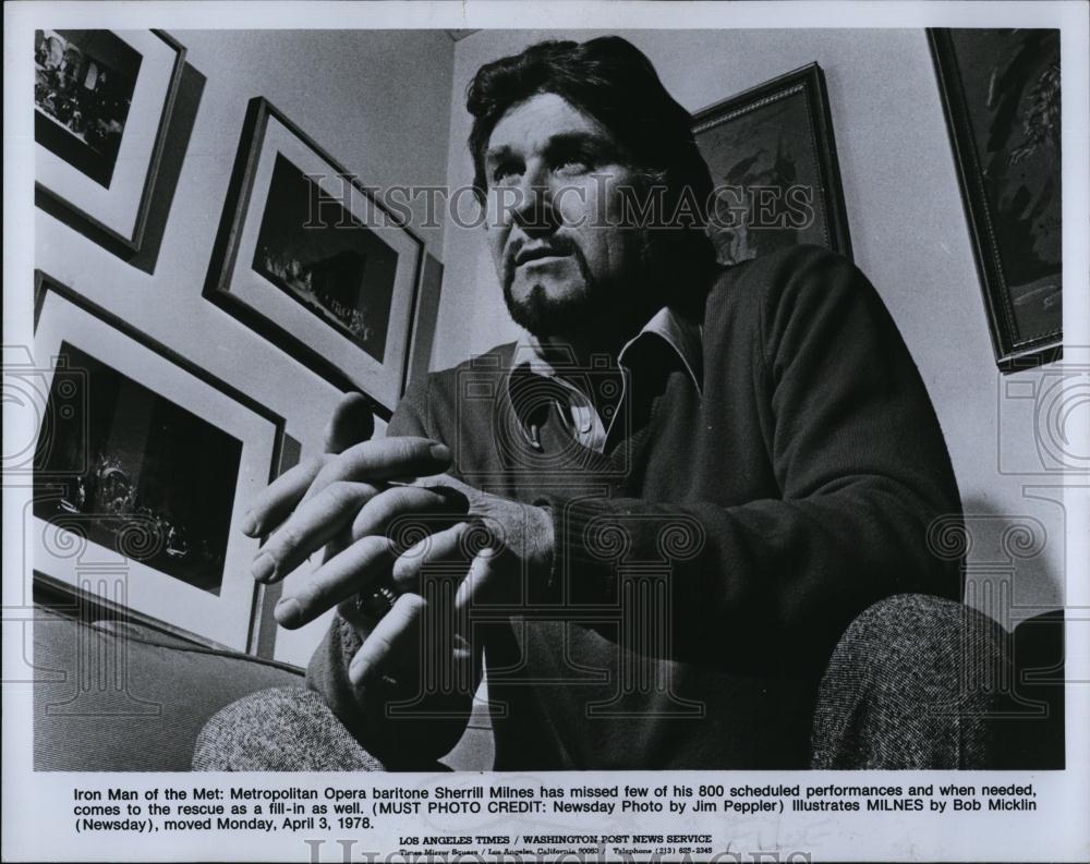 1978 Press Photo Sherrill Milnes, Opera Baritone, Metropolitan Opera - RSL72055 - Historic Images