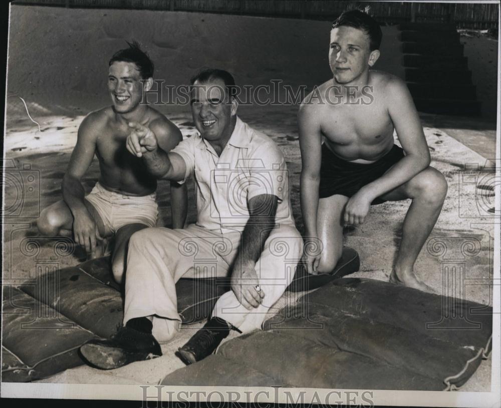 1950 Press Photo A B Happy Chandler, Baseball Commissioner, Ben, Dan Chandler - Historic Images