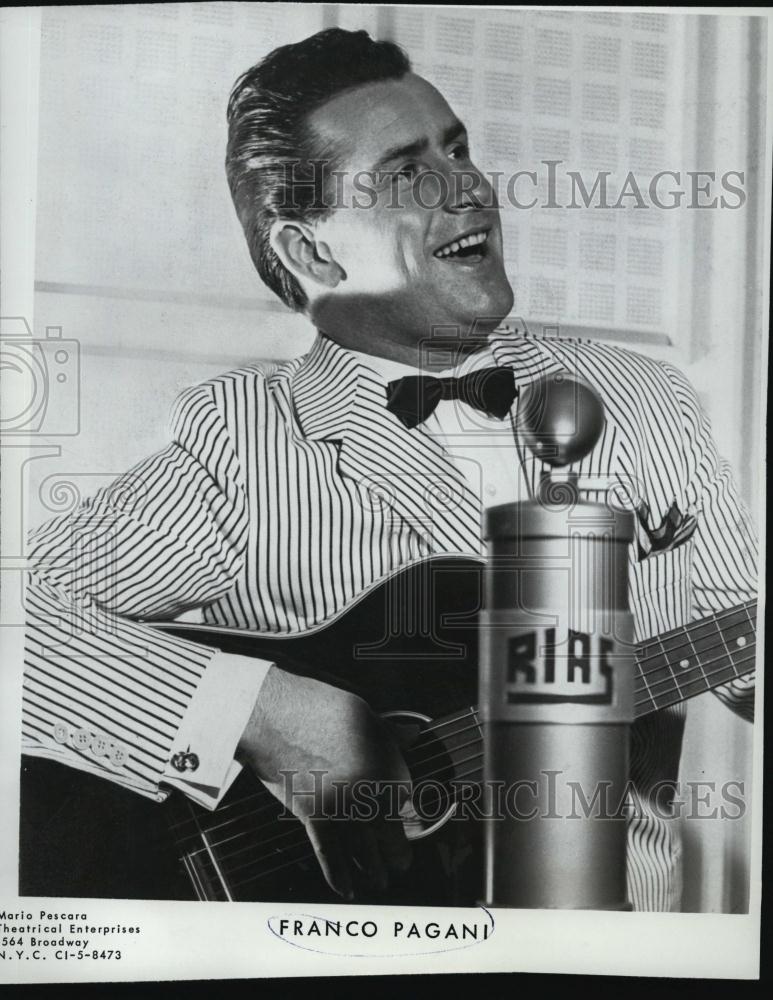 1965 Press Photo Franco Pagani Musician Entertainer - RSL49341 - Historic Images