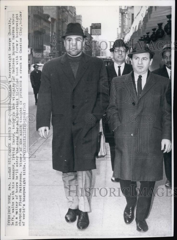 1965 Press Photo George Chuvalo Canadian Heavyweight Boxer Champion Irving Unger - Historic Images