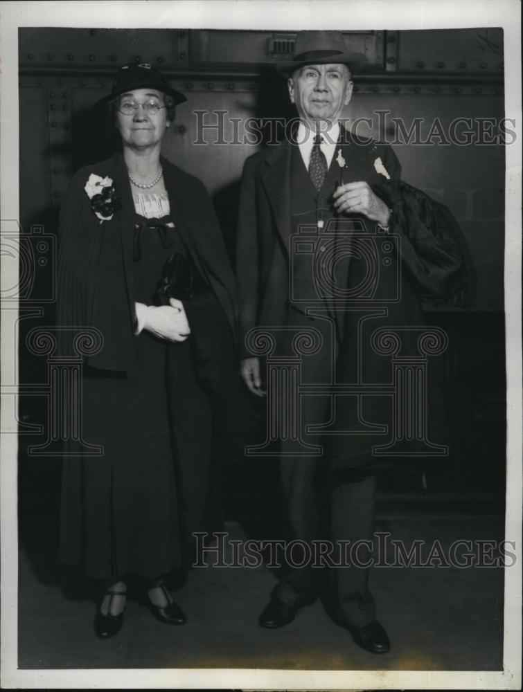 1935 Press Photo Daniel C Roper, Secretary of Commerce, and Mrs Roper - Historic Images