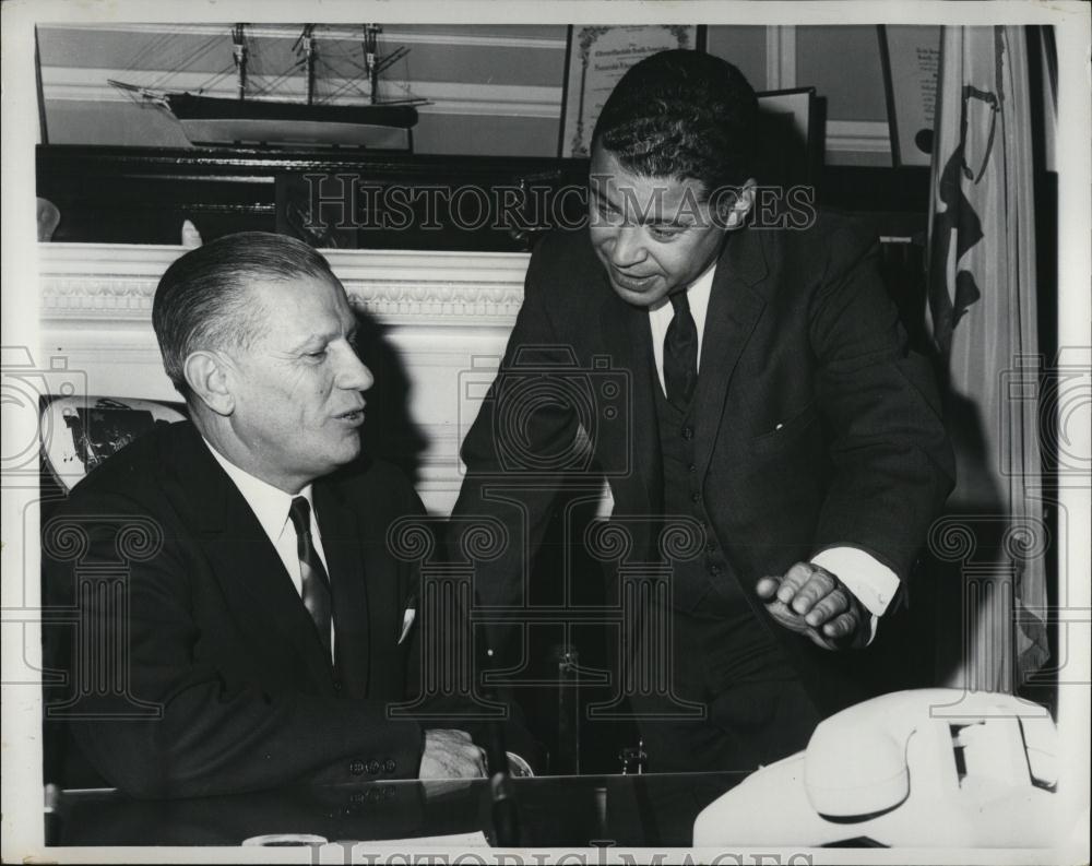 1965 Press Photo Governor John Volpe &amp; Atty General Edward Brooke - RSL40375 - Historic Images