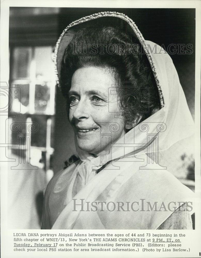 Press Photo Leora Dana Actress Portrays Abigail Adams Chronicles - RSL03635 - Historic Images