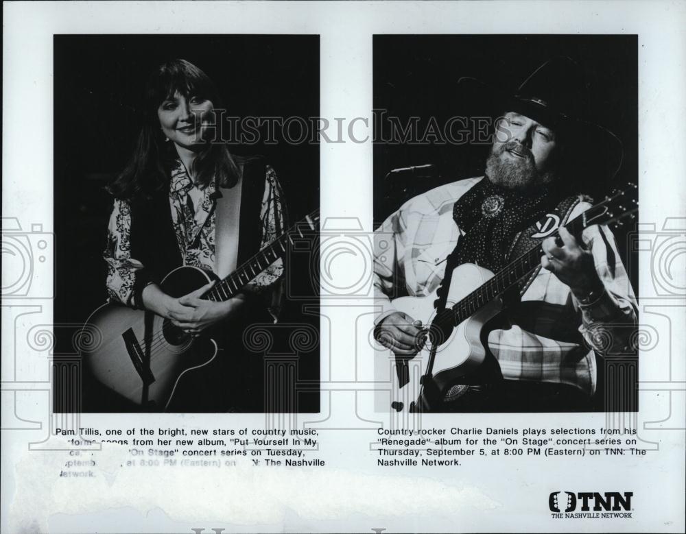 Press Photo Pam Tillis Country Music And Charlie Daniels Musicians singers - Historic Images