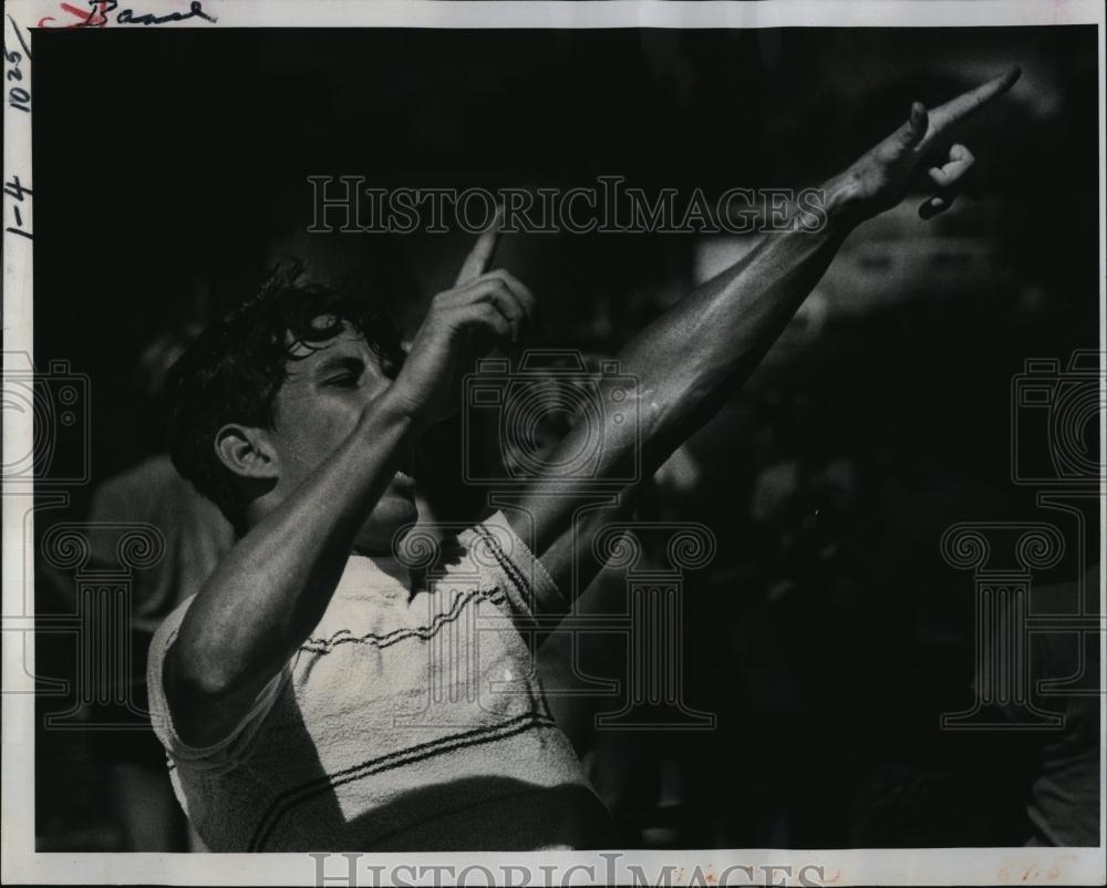 1975 Press Photo Charlie Lancaster, Drum Major, Largo High School Band Of Gold - Historic Images