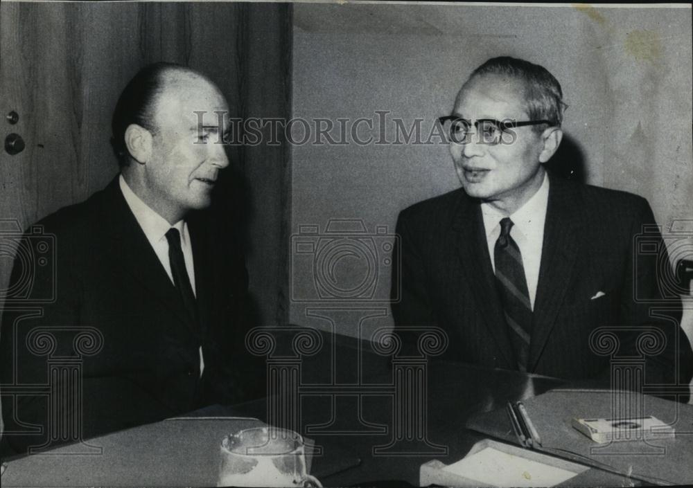 1969 Press Photo External Affairs Minister Patrick J Hillery US Secretary Gen - Historic Images