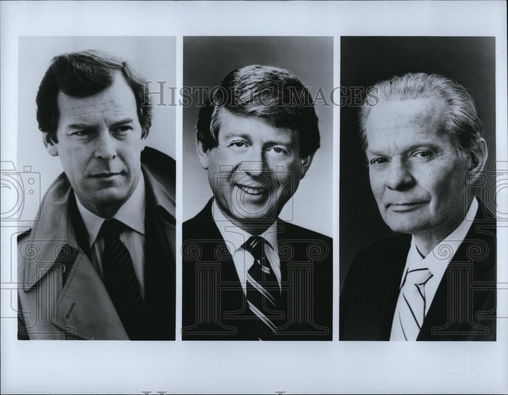 1987 Press Photo Peter Jennings Ted Koppel & David Brnkley Anchor - RSL89029 - Historic Images