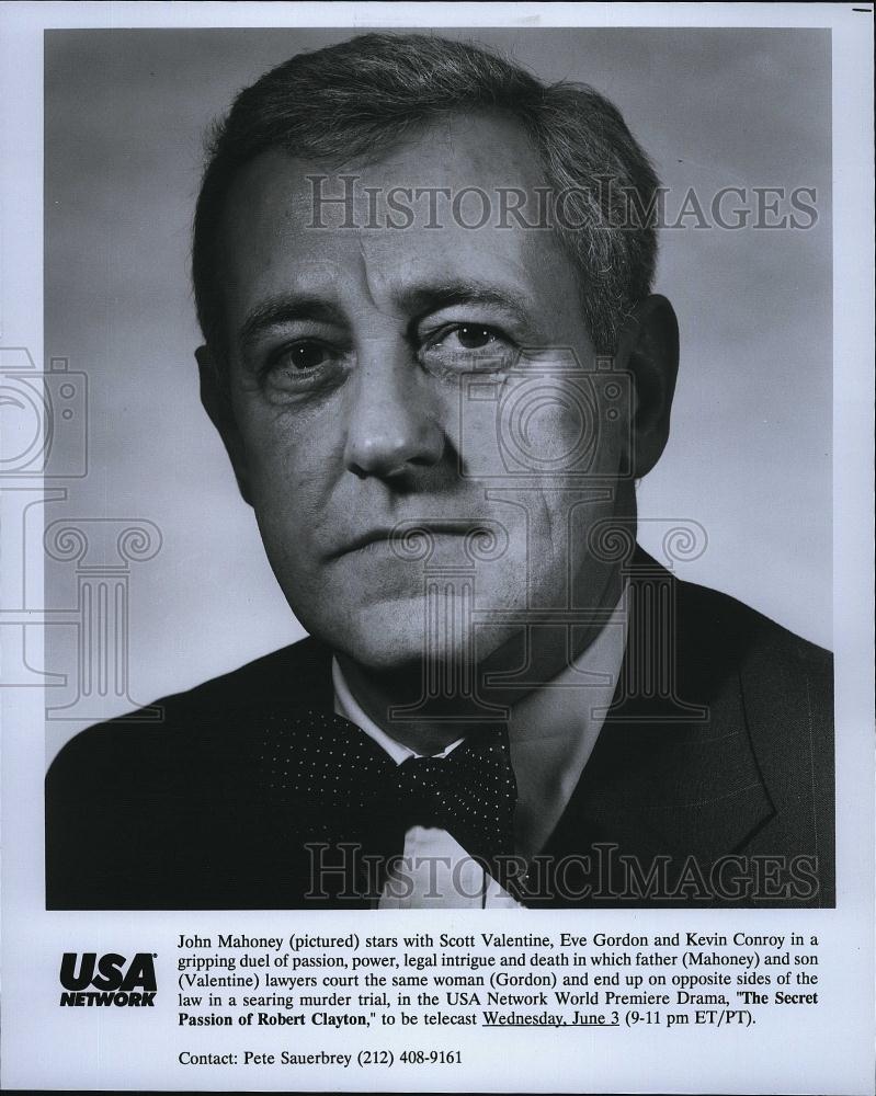 1992 Press Photo Actor John Mahoney In &quot;The Secret Passion Of Robert Clayton&quot; - Historic Images