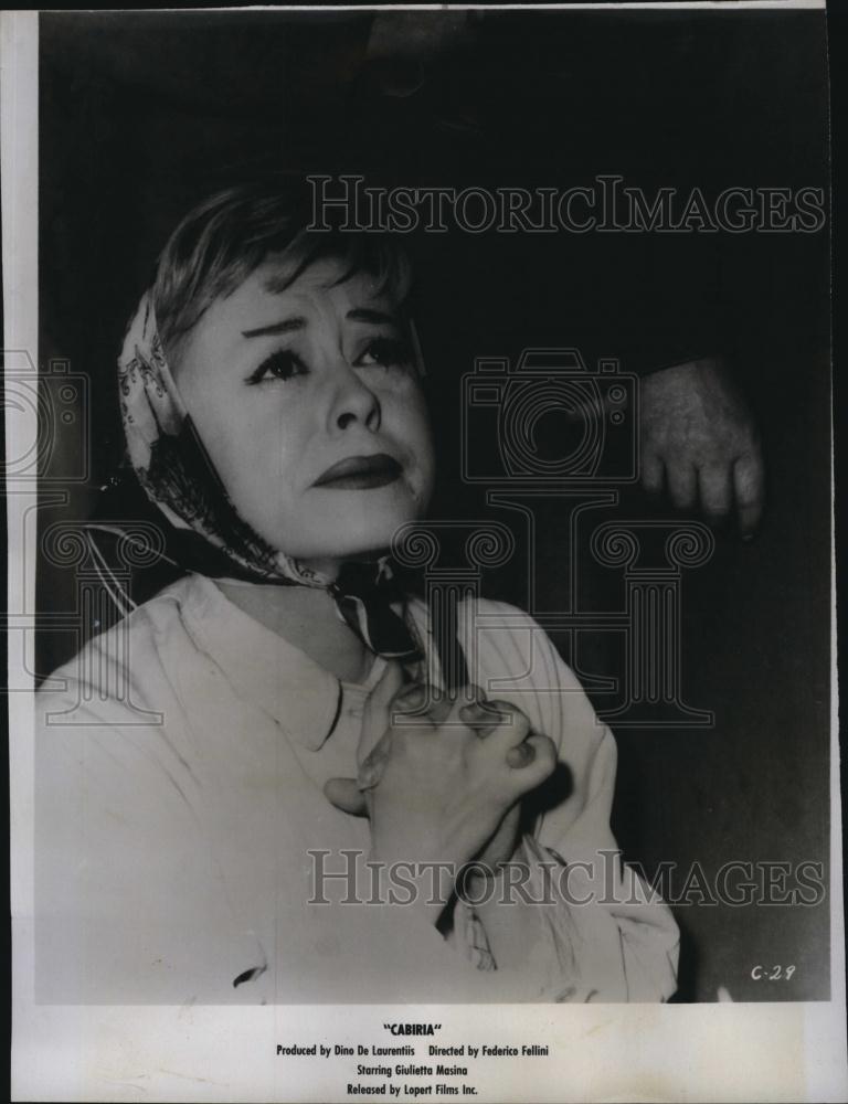 1957 Press Photo Giulietta Masina Actress Cabiria - RSL78851 - Historic Images