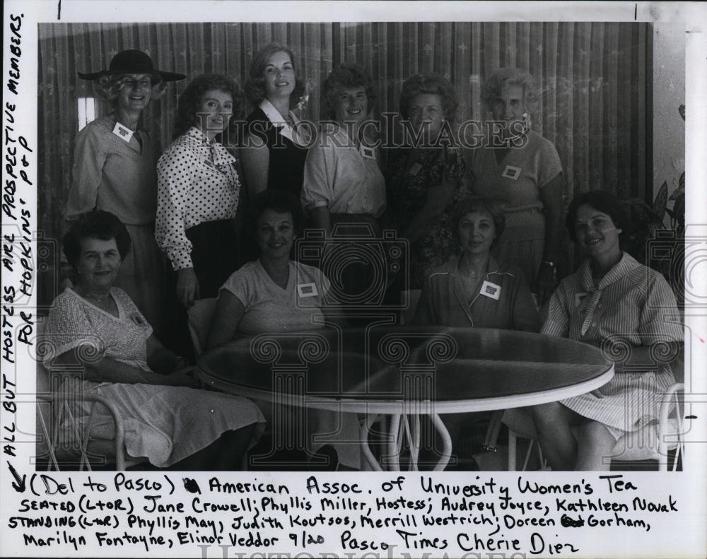 1980 Press Photo American Assoc University women Jane Crowell, Phyliss Miller - Historic Images