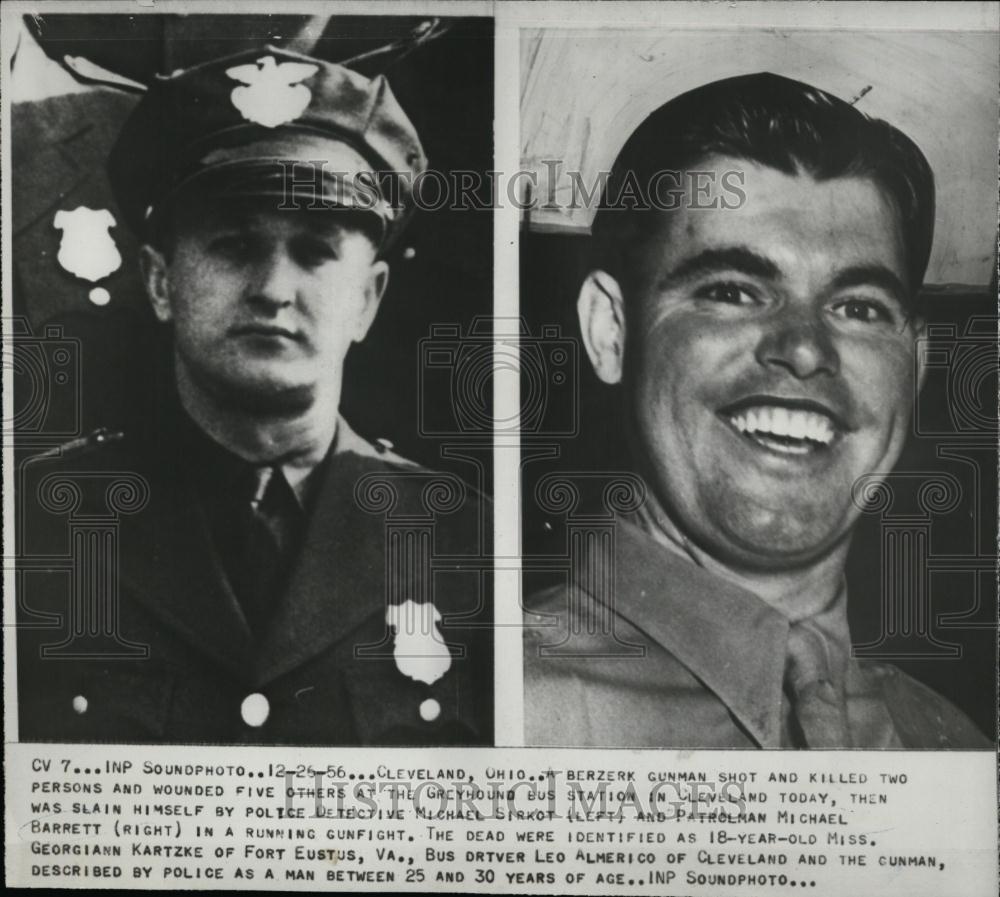 1956 Press Photo Police Detective Michael Sirkot and Michael Barrett - RSL06591 - Historic Images