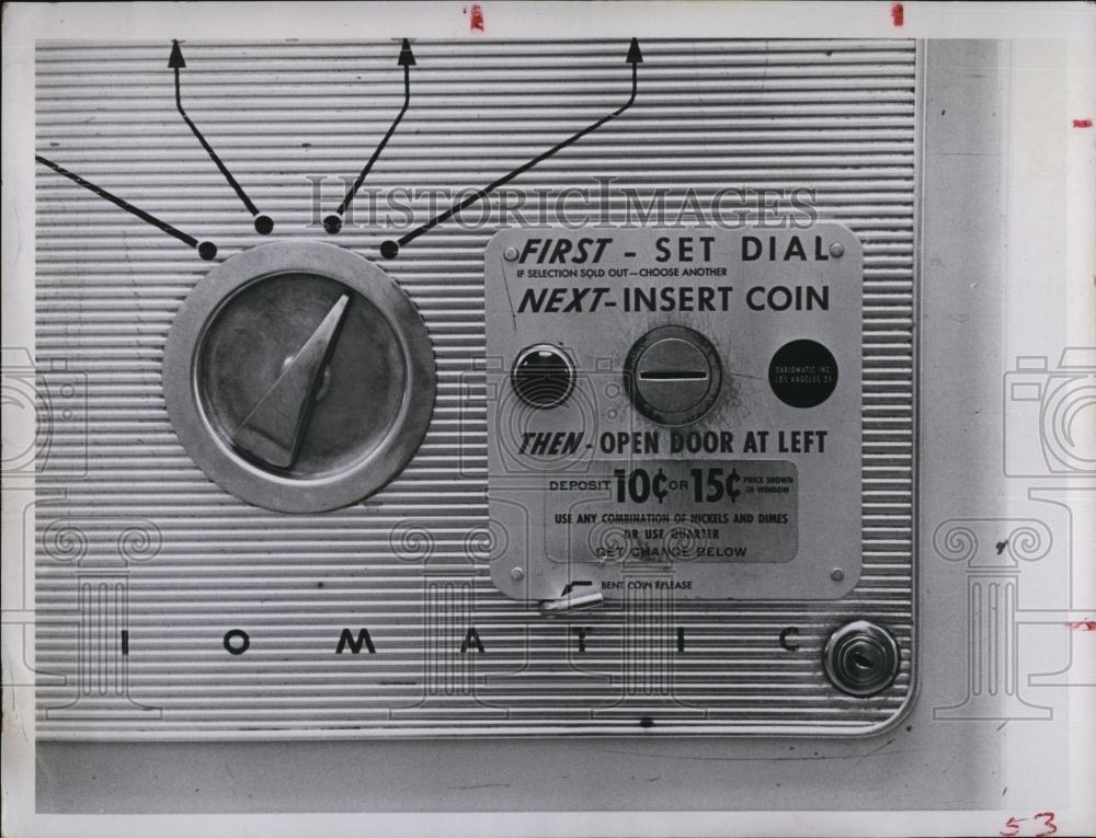 1963 Press Photo Control Panel on Vending Machine - RSL98333 - Historic Images