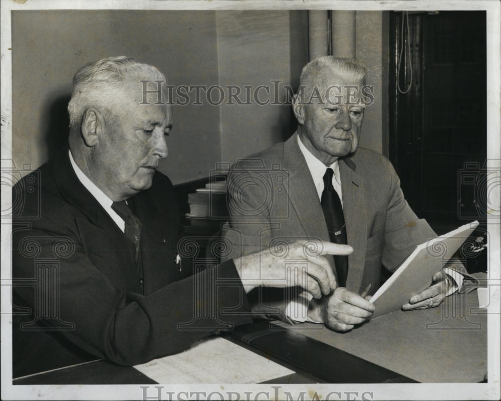 1956 Press Photo Police Supt James Daley &amp; Capt Michael Clougherty - RSL07219 - Historic Images