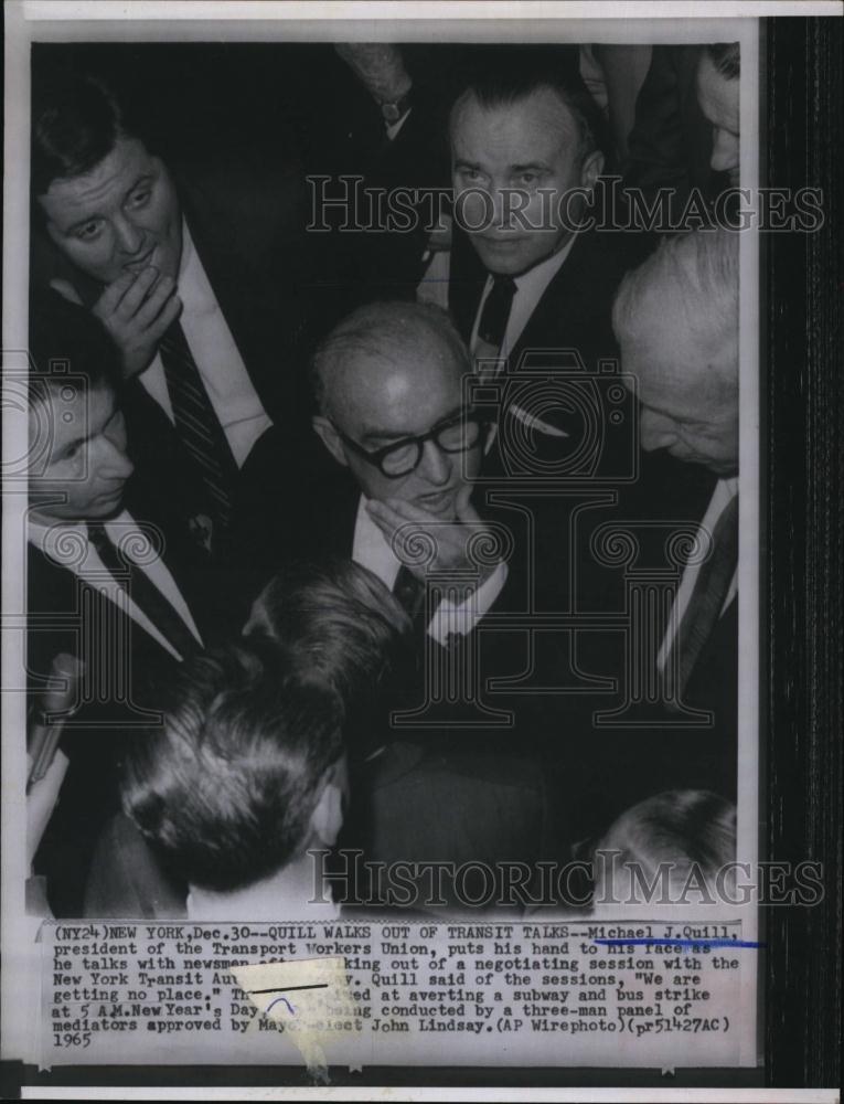 1965 Press Photo Michael JQuill,former Presof Transport worker Union walk out - Historic Images