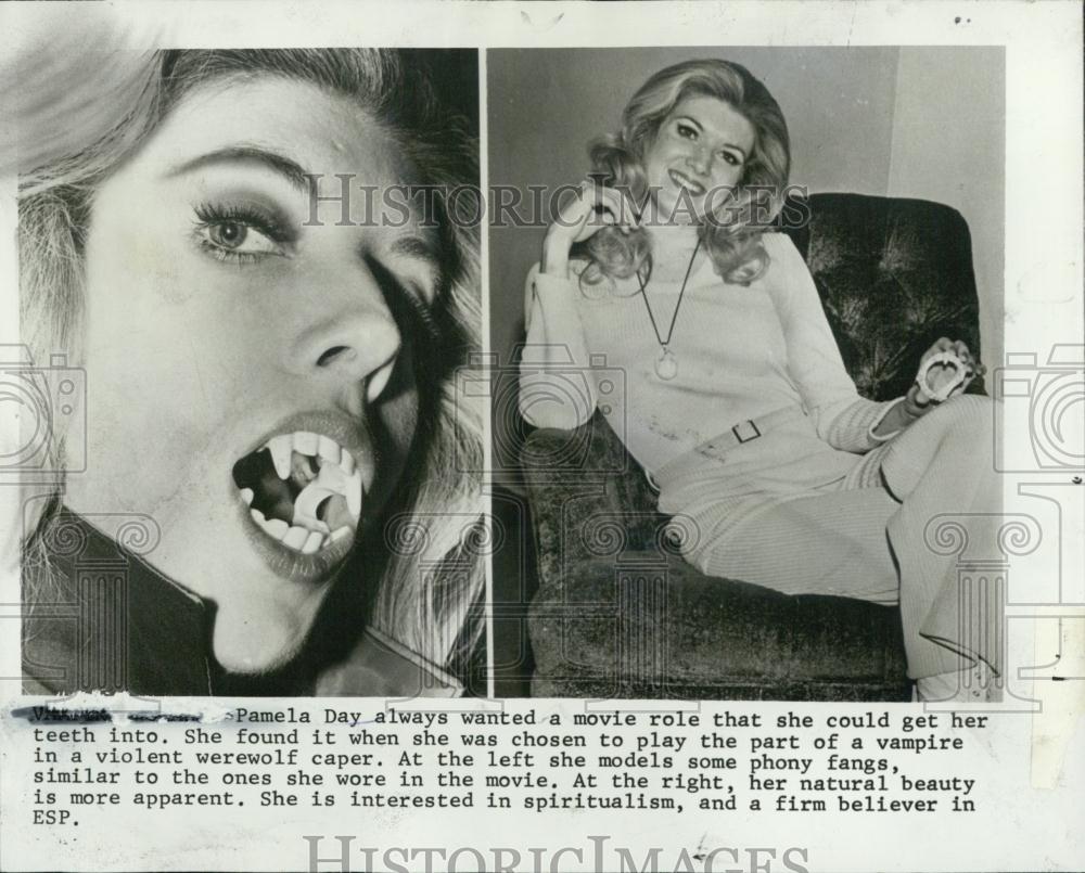 1973 Press Photo Actress Pamela Day for role in vampire movie - RSL04551 - Historic Images