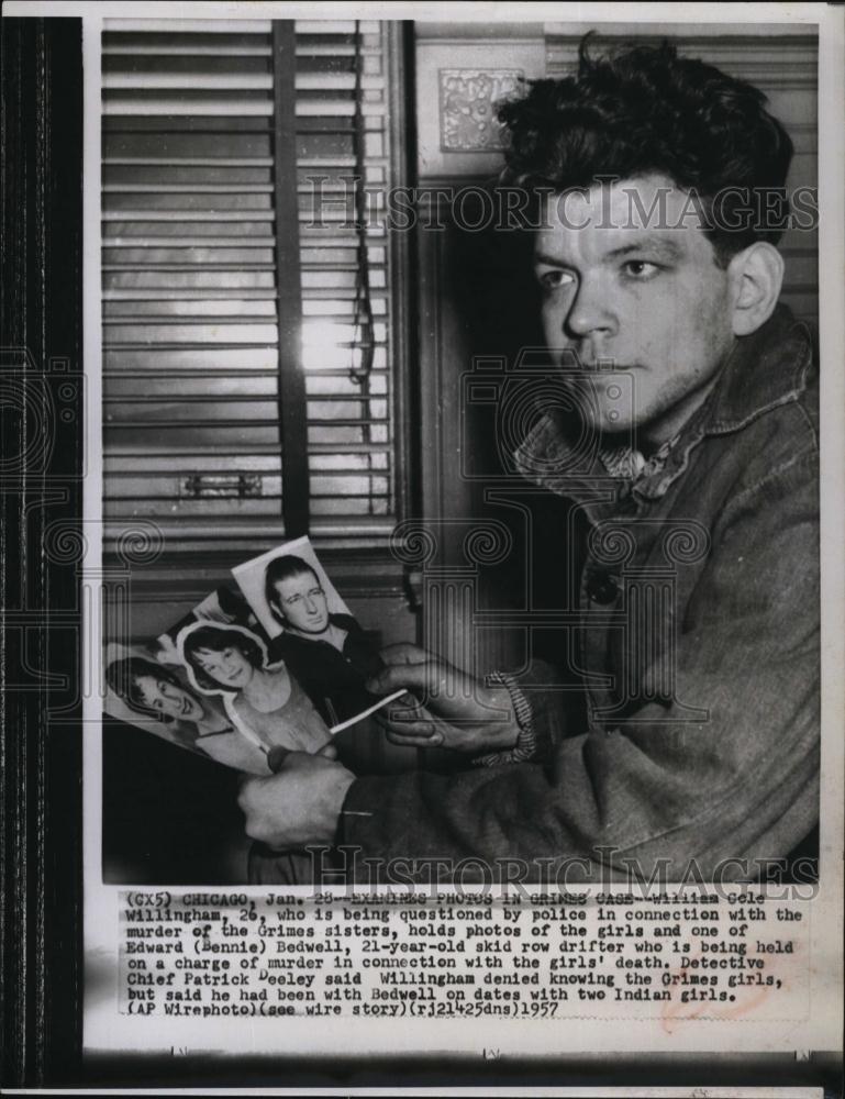 1957 Press Photo William Cole Willingham, questioned about a murder - RSL93791 - Historic Images