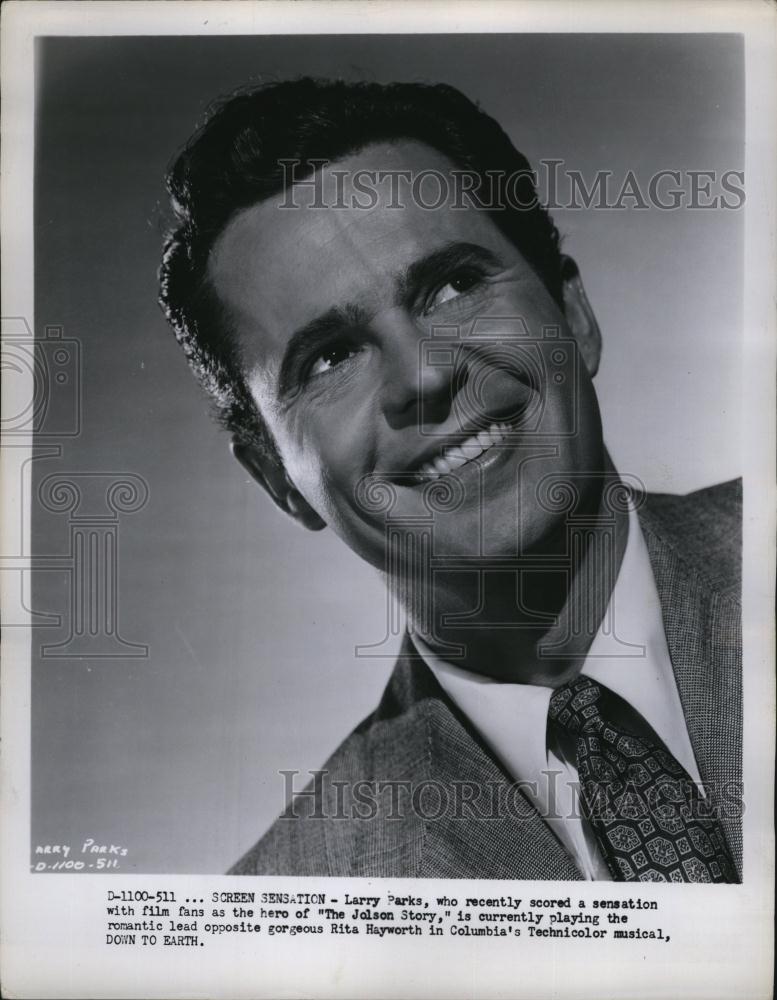 1947 Press Photo Actor Larry Parks in &quot;The Jolson Story&quot; - RSL78523 - Historic Images