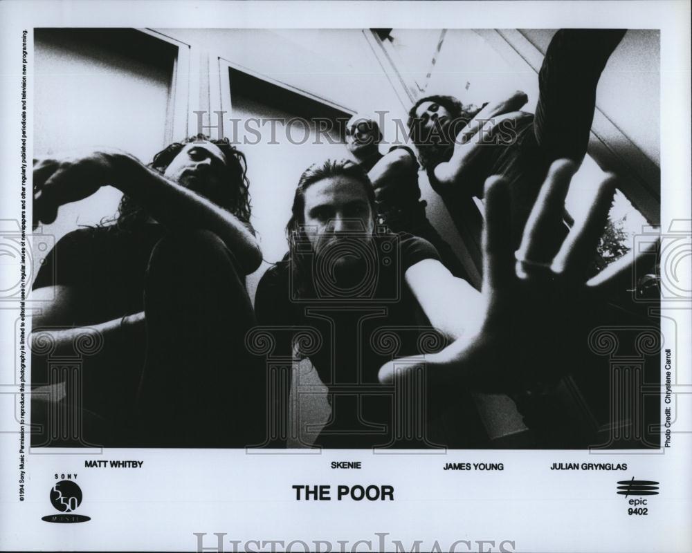 Press Photo Band "The Poor" M Whitby,Skenie, J Young, J Grynglas on Epic label - Historic Images