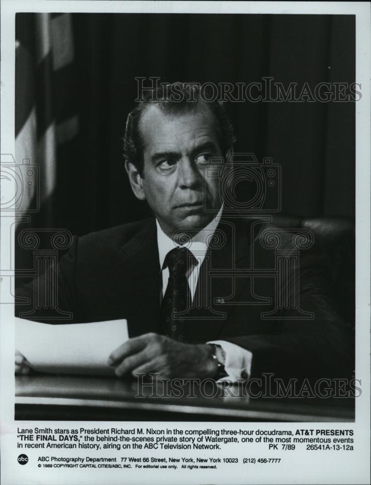 1989 Press Photo Lane Smith Stars As President Nixon In &quot;The Final Days&quot; - Historic Images