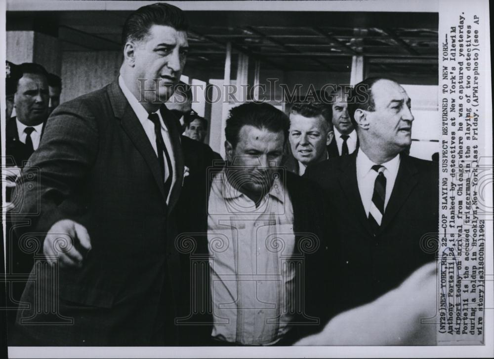 1962 Press Photo Anthony Portelli in custody for slaying teo cops - RSL85821 - Historic Images