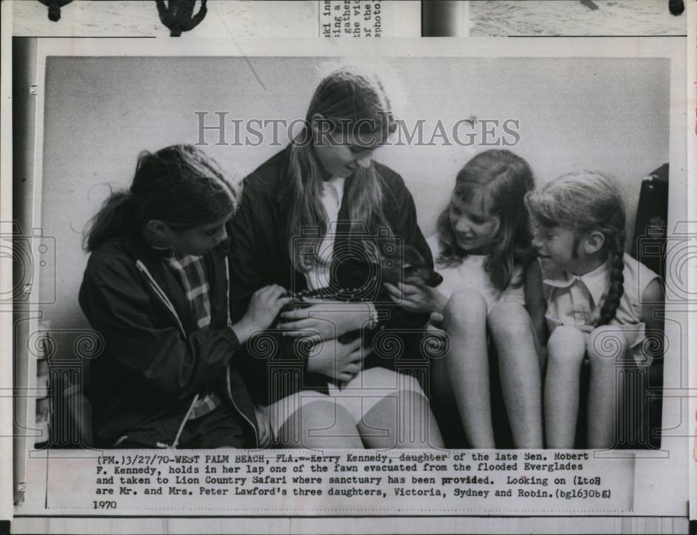 1970 Press Photo Kerry Kennedy, Victoria Lawford, Sydney Lawford, Robin Lawford - Historic Images