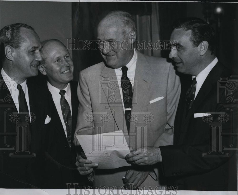 1955 Press Photo Chair George Fallon of Public Works with political constituent - Historic Images