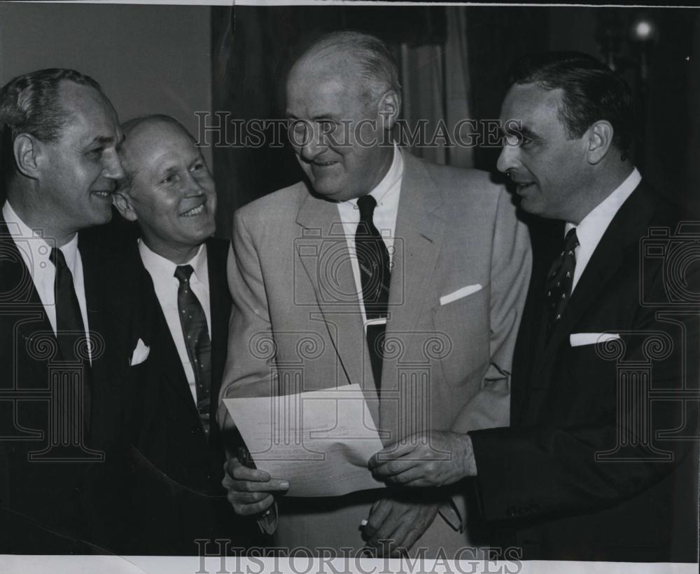 1955 Press Photo Chair George Fallon of Public Works with political constituent - Historic Images