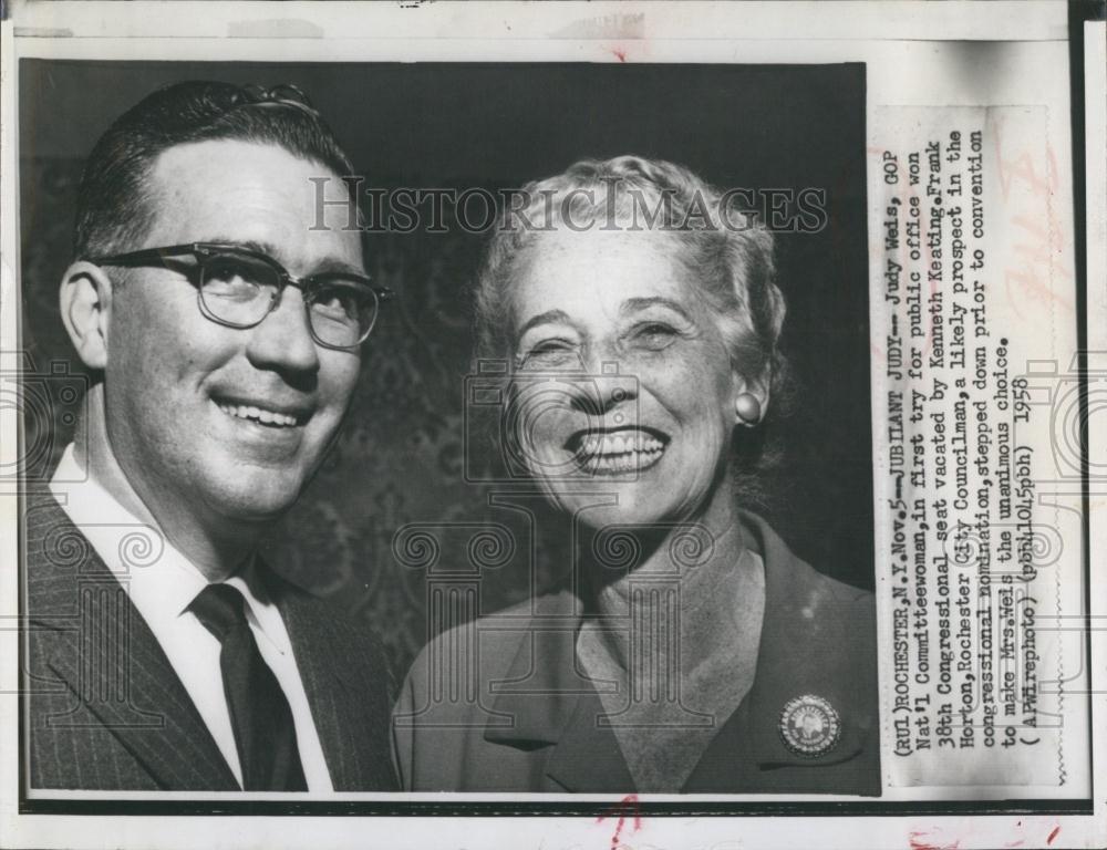 1958 Press Photo Jessica Weis US Representative Congress New York - RSL67847 - Historic Images