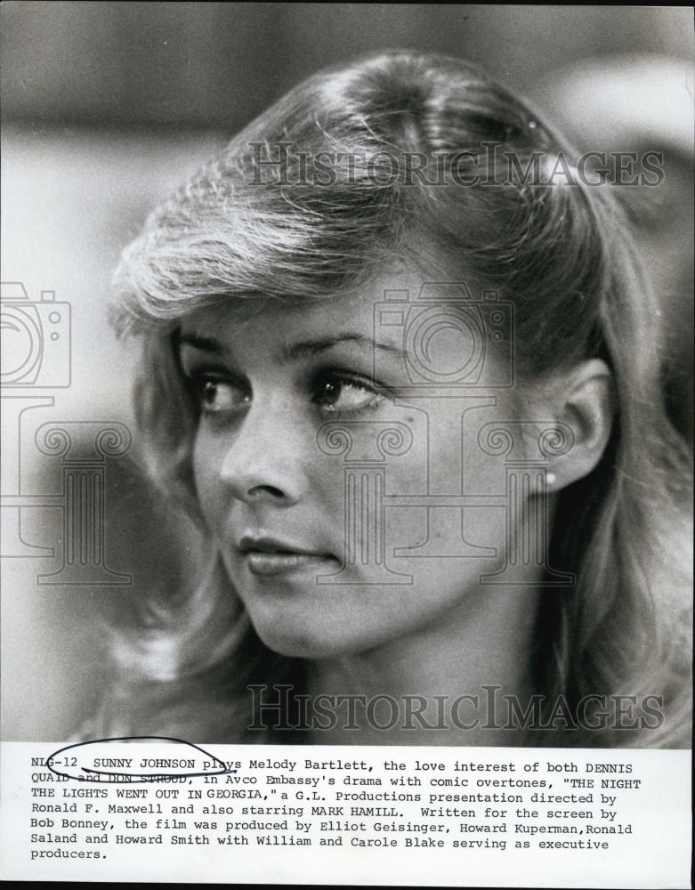 1981 Press Photo Actress Sunny Johnson In &quot;The Night The Lights Went Out&quot; - Historic Images