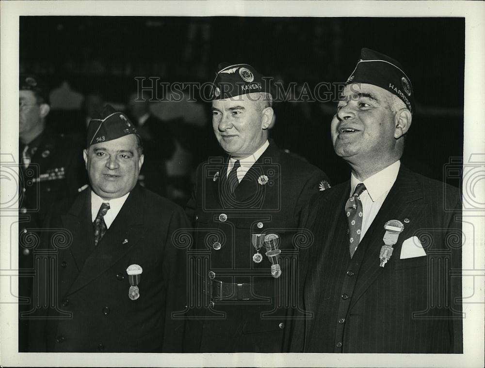 1937 Press Photo Harry Colmery, Mayor Fiorello Laguardia,GovHerbert HLehman - Historic Images