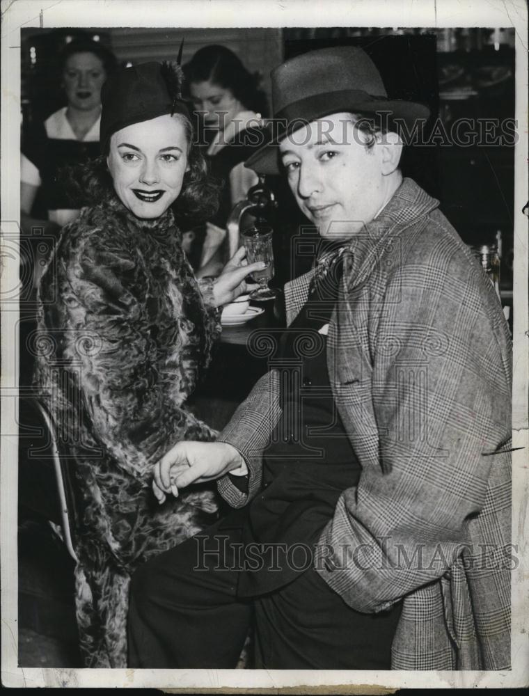 1937 Press Photo Broadway showman Billy Rose girlfriend Eleanor Holm Jarrett - Historic Images