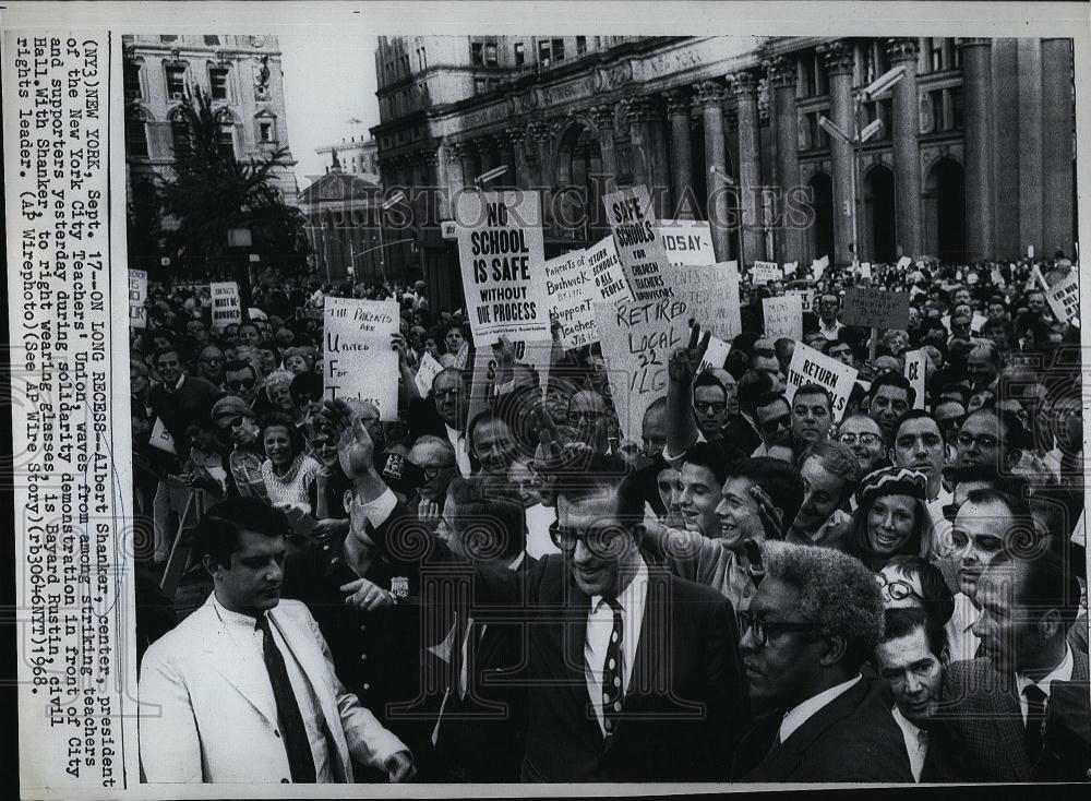 1968 Press Photo Albert Shanker President New York City Tachers Union - Historic Images